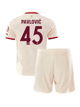 Detské Futbalové oblečenie Bayern Munich Aleksandar Pavlovic #45 2024-25 Krátky Rukáv - Tretina (+ trenírky)